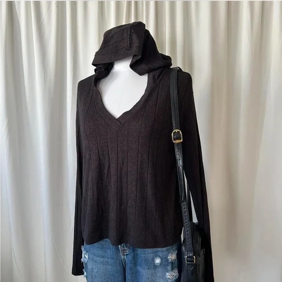 Athleta Harmony Pose Ribbed Hoodie In Brown Women's small. - Picture 2 of 8